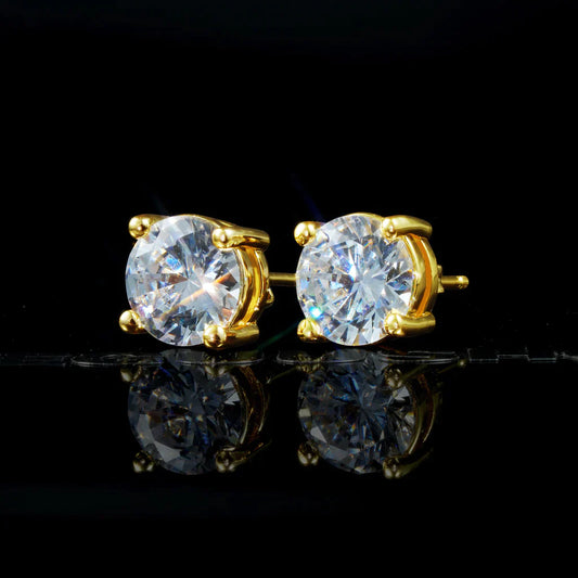 Iced Cubic Zirconia Gold-plated/silver Earrings