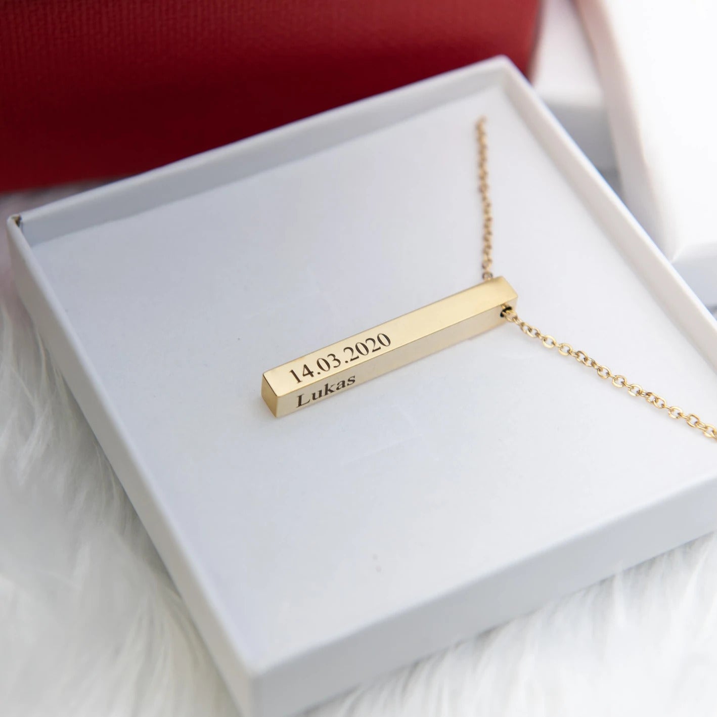 Pillar Necklace with Engraving