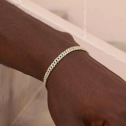 Micro Diamond Prong Link Bracelet